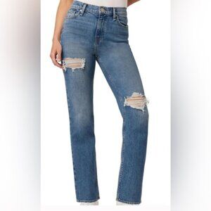 Hudson high-rise Remi Jeans Blue Distressed Straight Leg